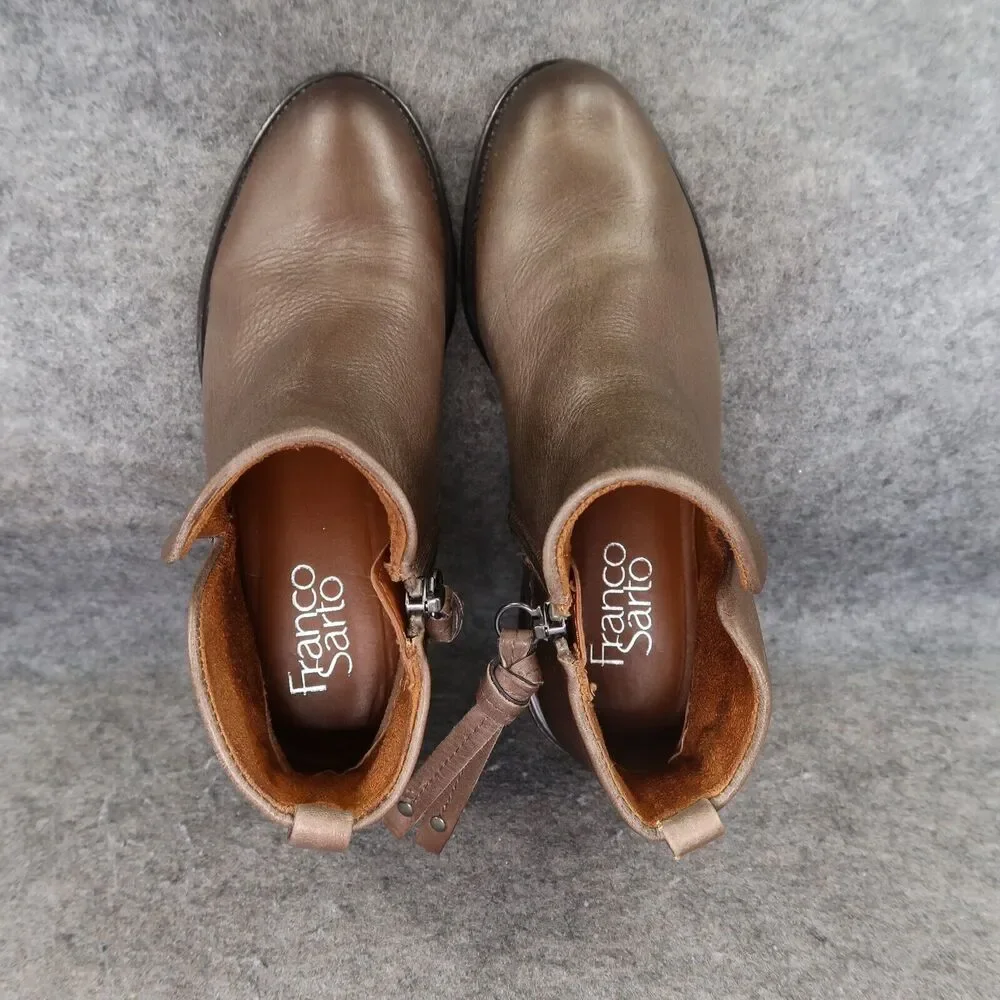 Franco Sarto Shoes Womens 6 Booties Classic Leather Hyla Ankle Boot Zip Cutout